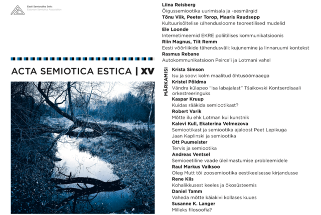 Ilmus Acta Semiotica Estica XV